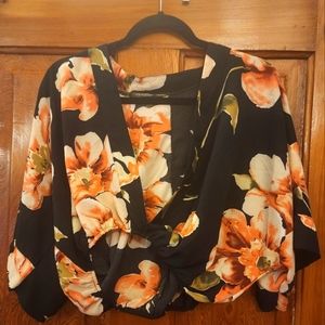 Sexy floral kimono top